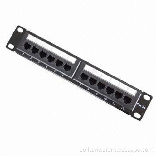 UTP 12-port Patch Panel, 10-inch, High-quality, 22, 24 and 26AWG